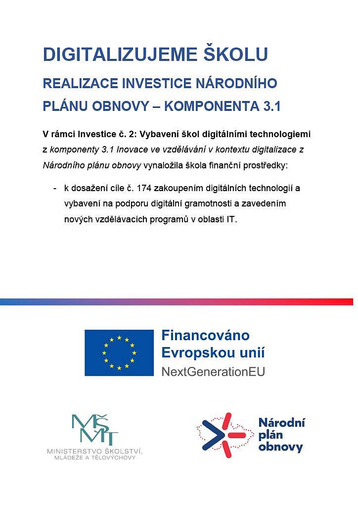 realizace investice národního plánu obnovy